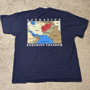 VTG Strike Eagle Operation Enduring Freedom Shirt Adult L Military Map Graphic